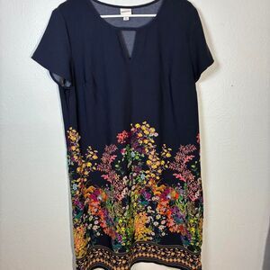 Merona Size Large Navy Floral Dress Cut out on top